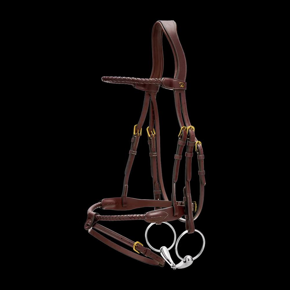 Braided Flash Noseband Bridle DY, brown